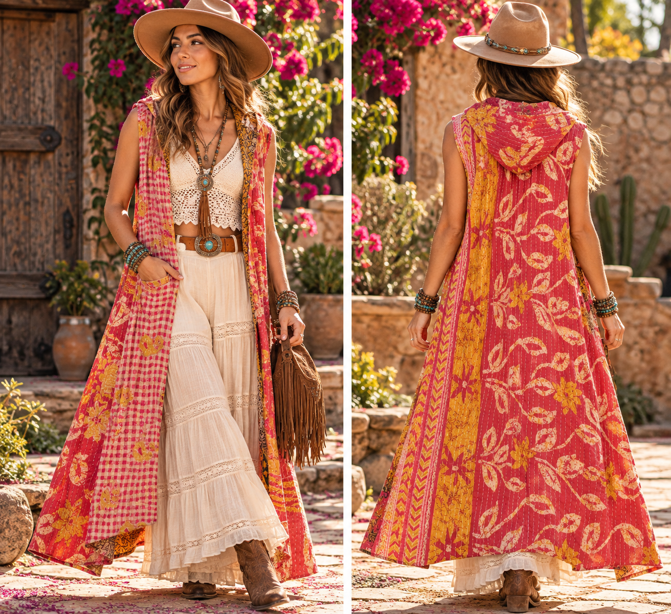 NWT Kantha Hooded Duster