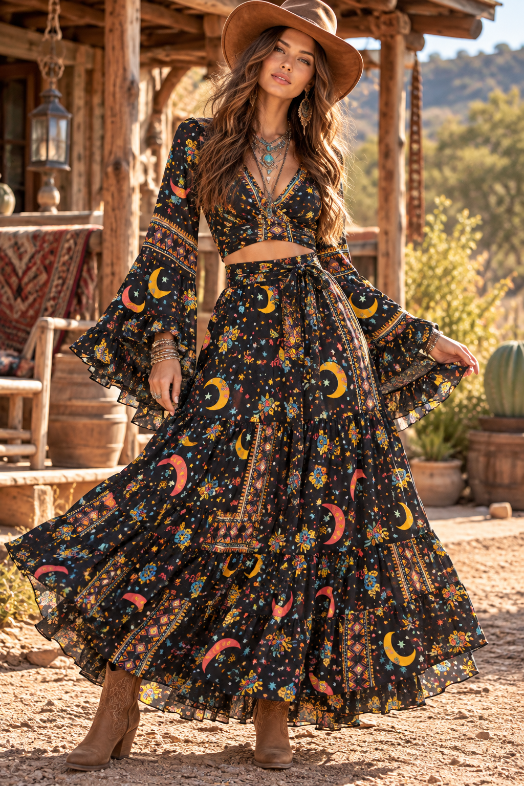 NWT Karma Nepal Celestial Top & Skirt Outfit