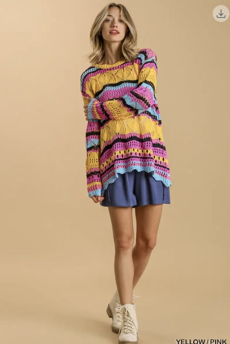 Crochet Stripe Sweater