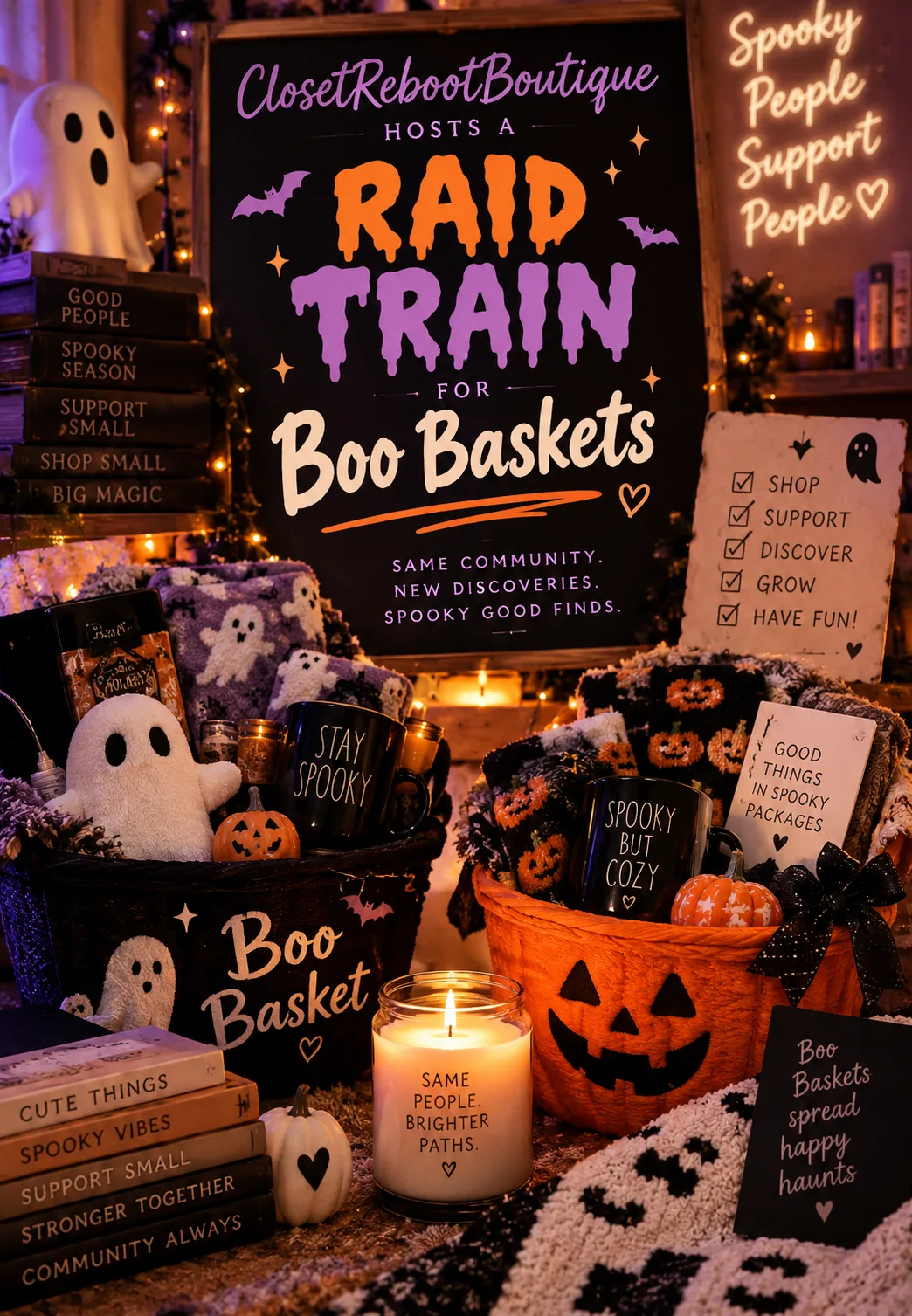 Boo Baskets Raid Train event flyer
