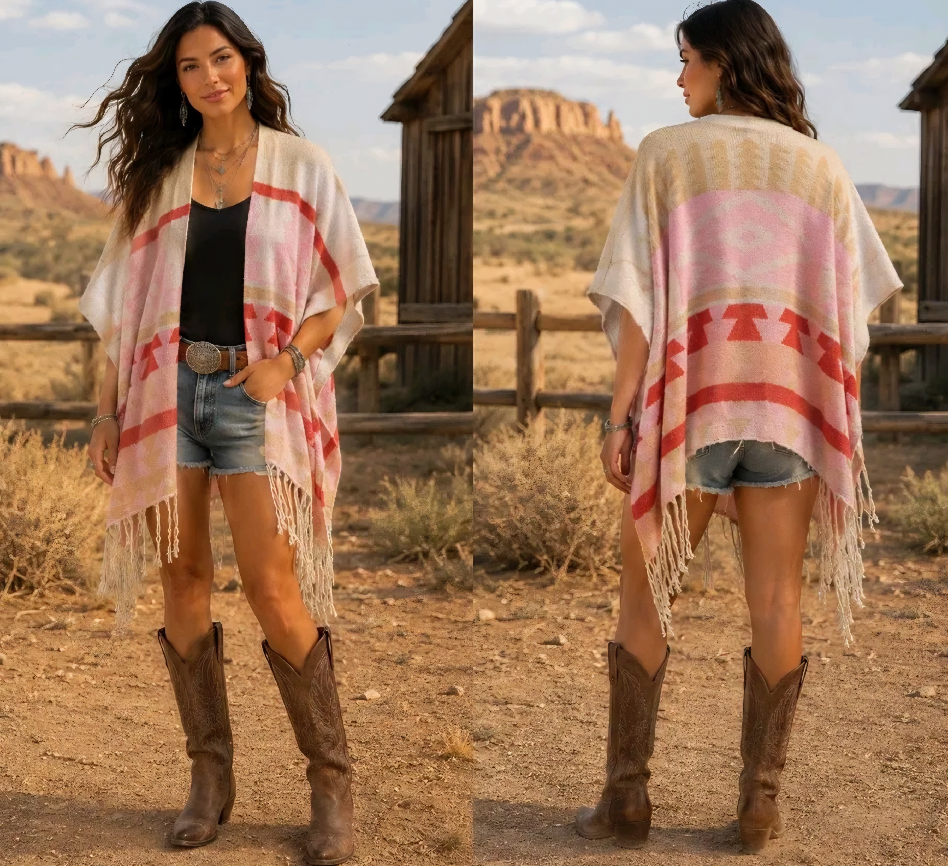 NWT Umgee Aztec Fringe Poncho